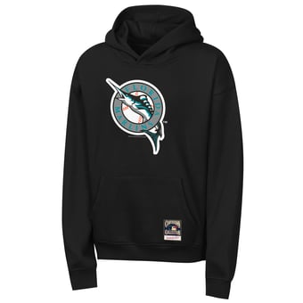 Youth Mitchell & Ness Black Florida Marlins Retro Logo Hoodie