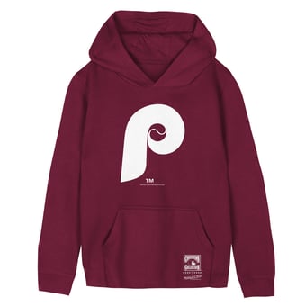 Youth Mitchell & Ness Burgundy Philadelphia Phillies Retro Logo Hoodie