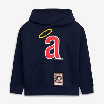 Youth Mitchell & Ness Navy California Angels Retro Logo Hoodie