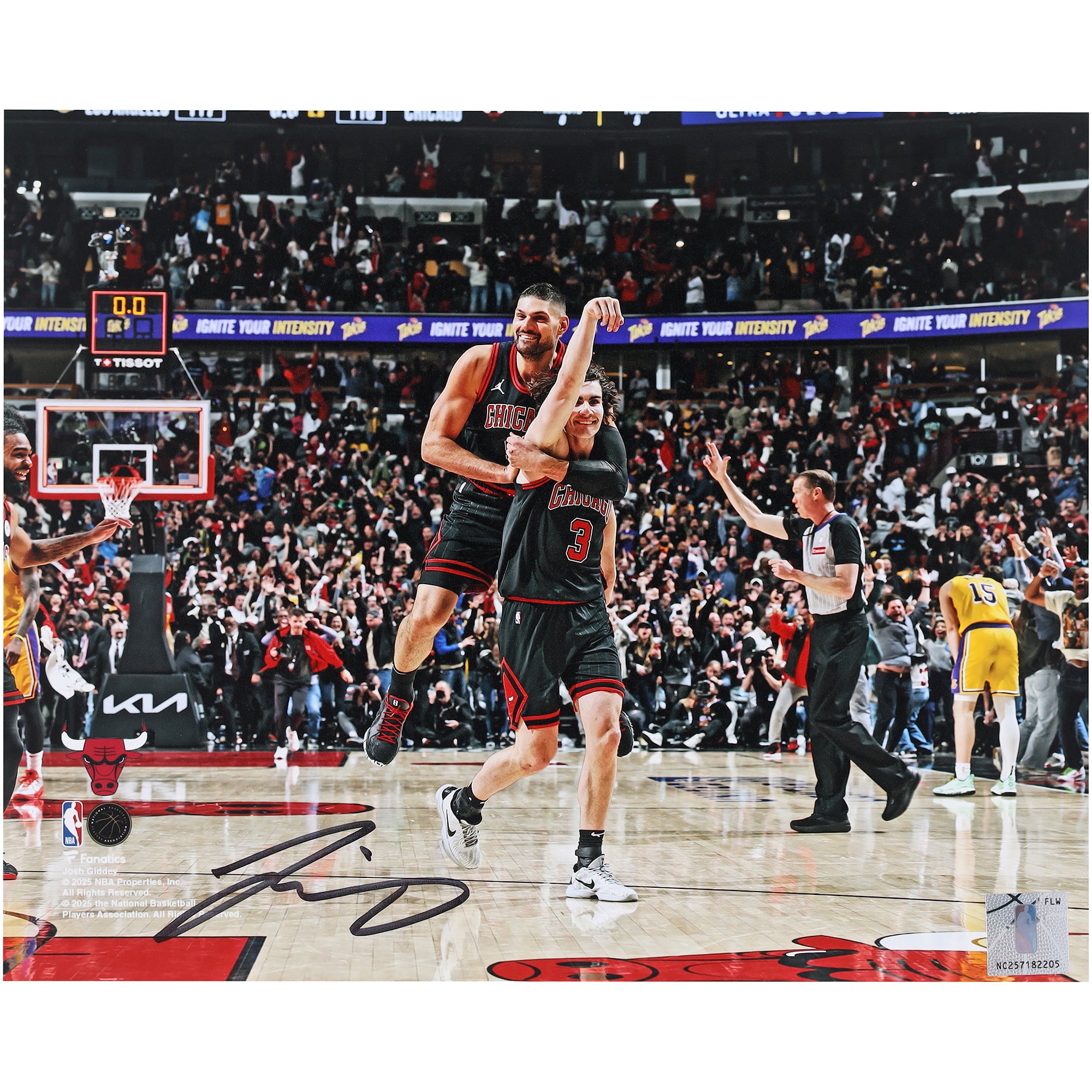 Josh Giddey Chicago Bulls Autographed 8" x 10" Game Winner vs. Lakers Photograph