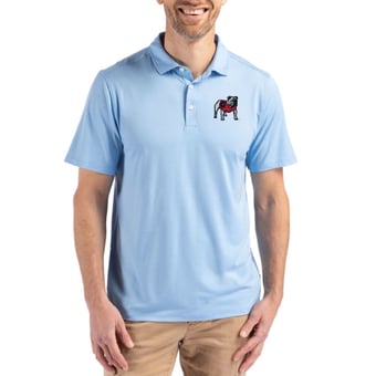 Men's Cutter & Buck Powder Blue Georgia Bulldogs Coastline Double-Peached Eco Recycled Polo