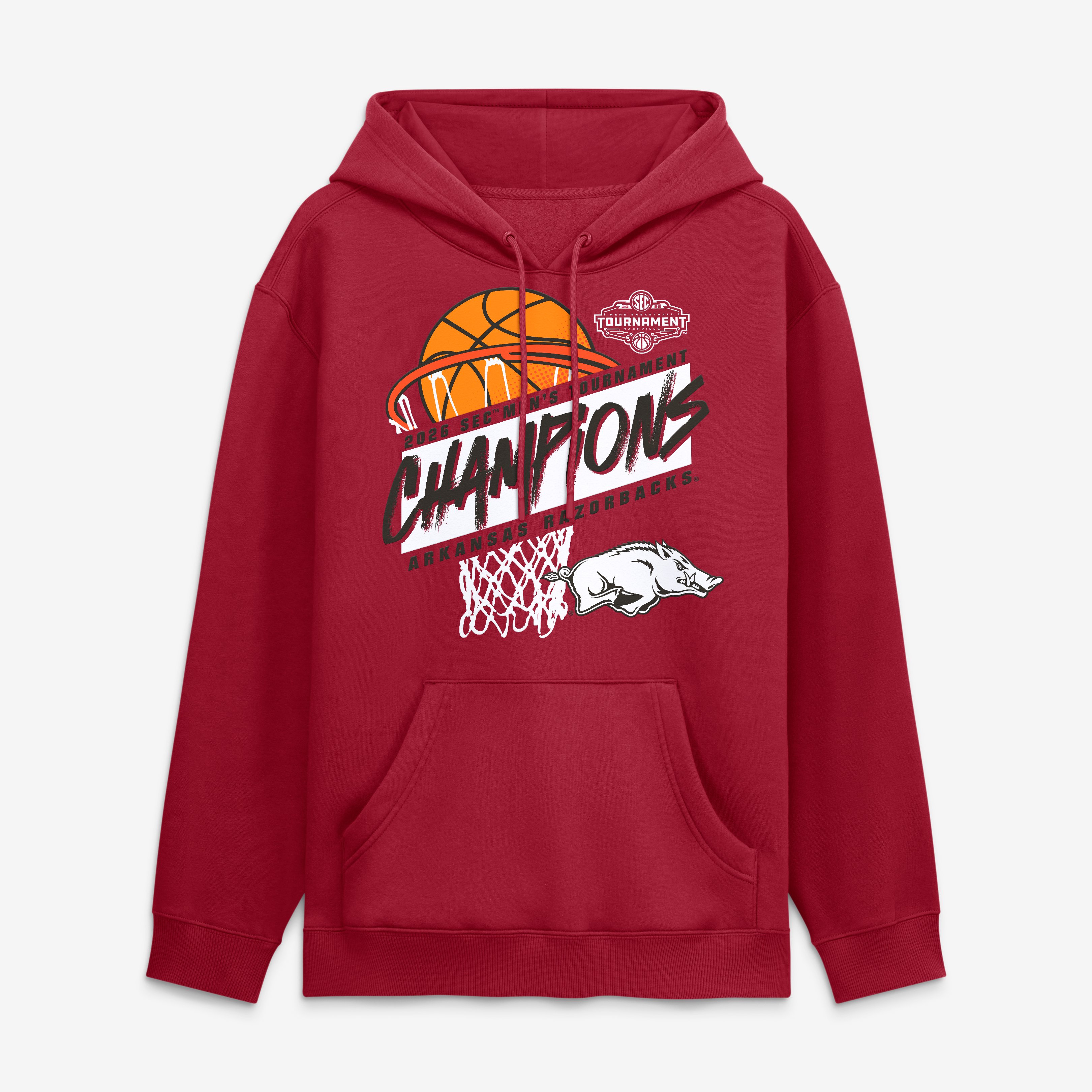Men's  Cardinal Arkansas Razorbacks 2026 SEC Men's Basketball Tournament Champions Hoodie