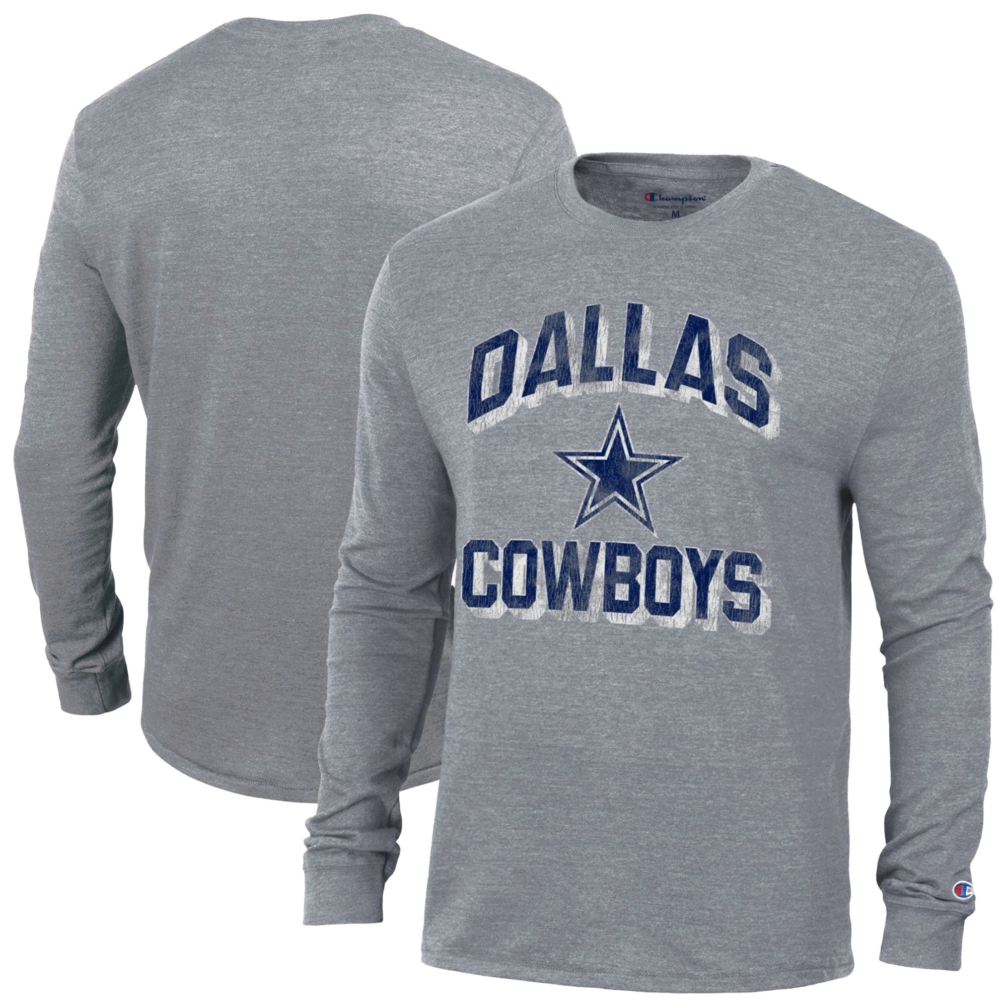 Men's Champion Gray Dallas Cowboys Ultimate Tri-Blend T-Shirt