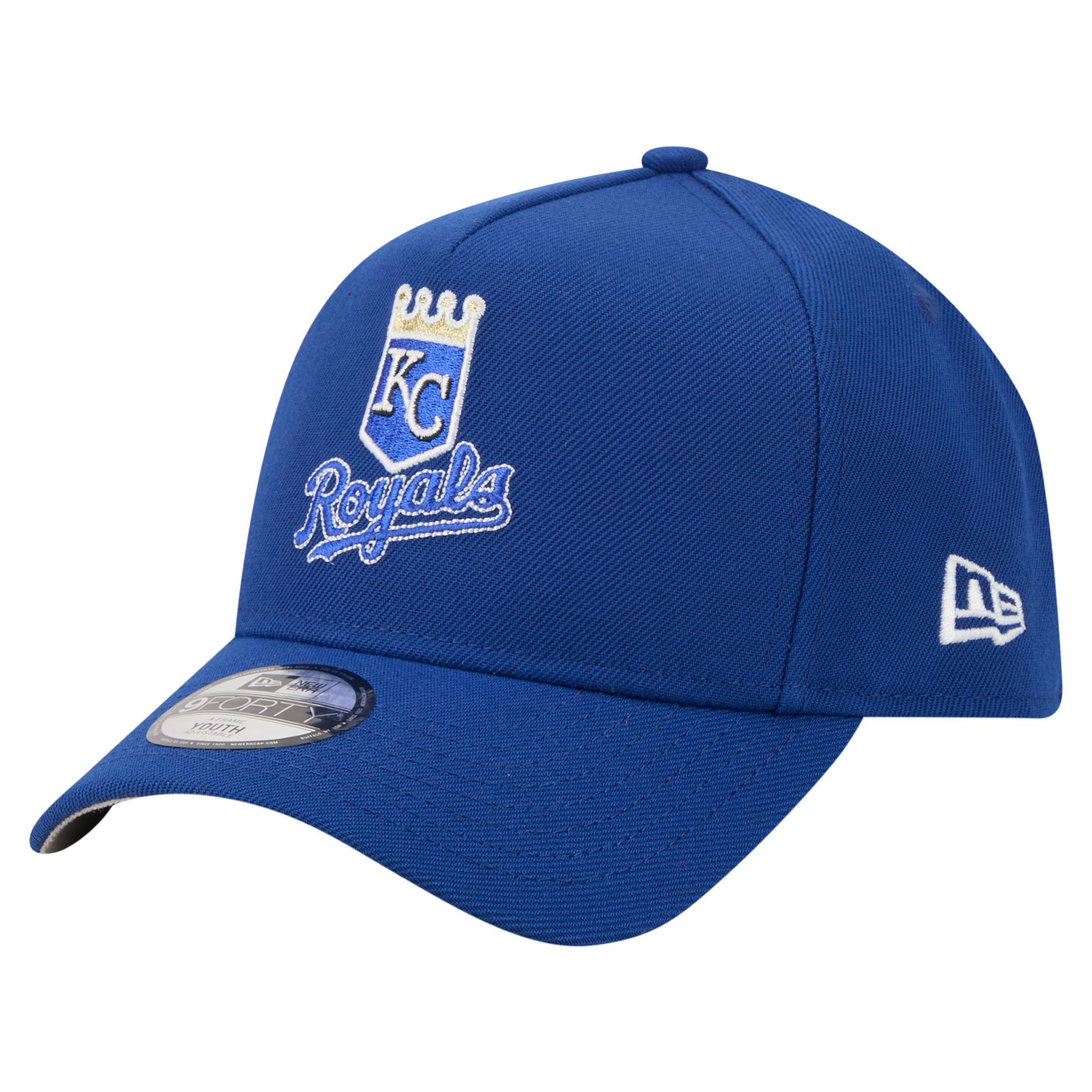 Youth New Era Royal Kansas City Royals Cooperstown Logo 9FORTY A-Frame Adjustable Hat