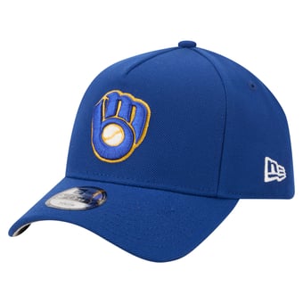Youth New Era  Royal Milwaukee Brewers Cooperstown Logo 9FORTY A-Frame Adjustable Hat