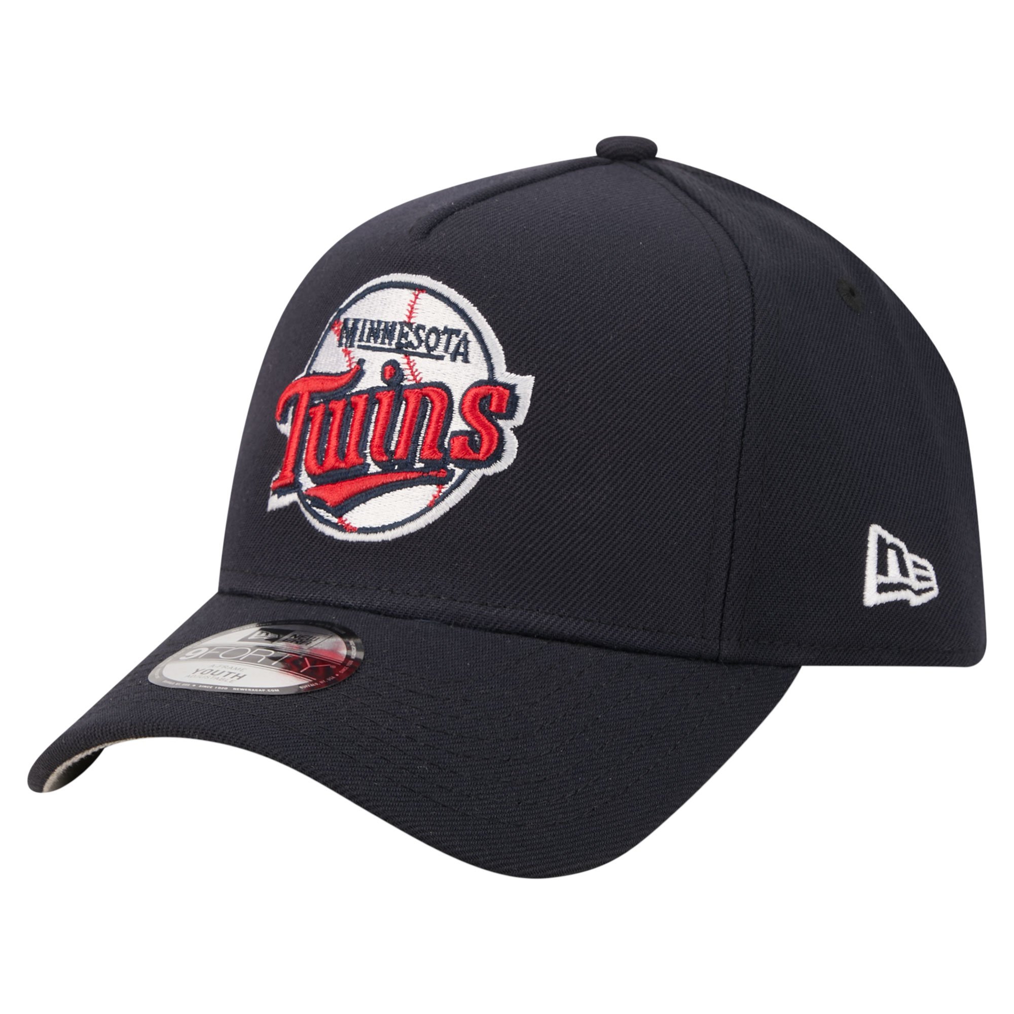 Youth New Era  Navy Minnesota Twins Cooperstown Logo 9FORTY A-Frame Adjustable Hat