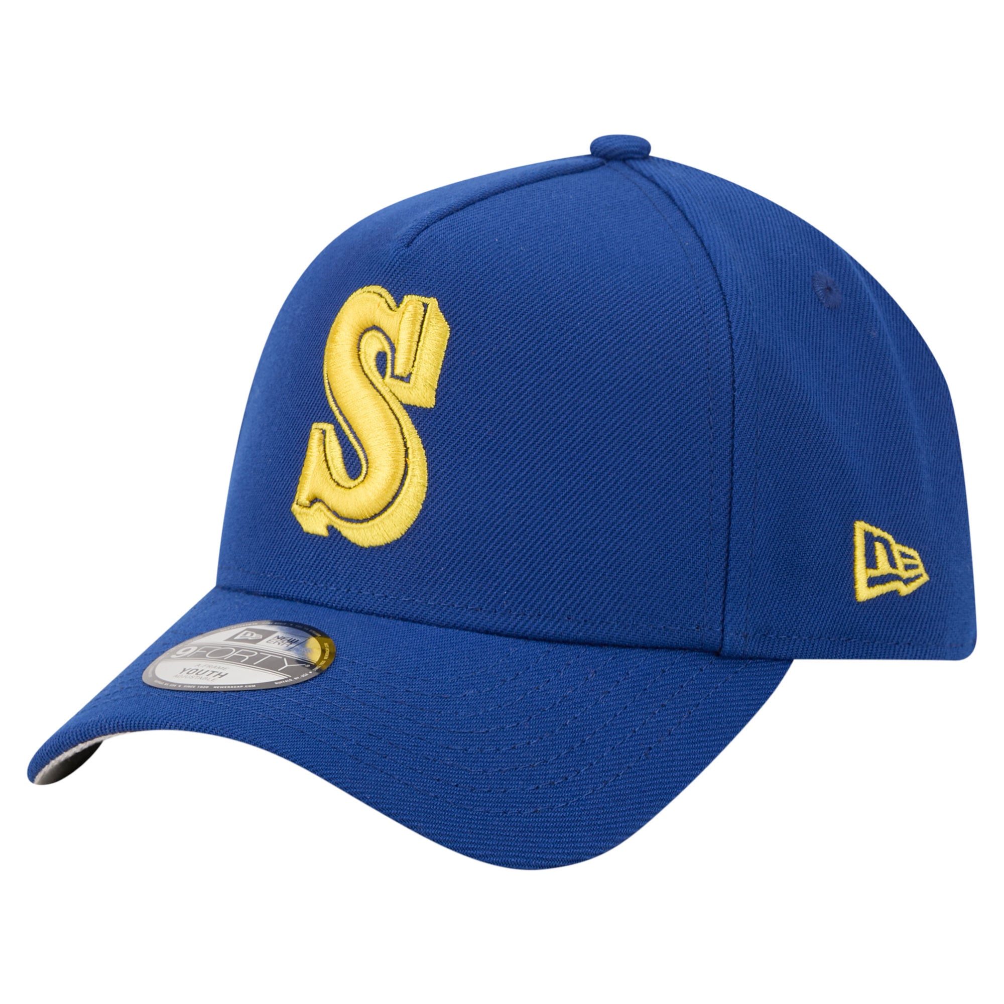 Youth New Era  Royal Seattle Mariners Cooperstown Logo 9FORTY A-Frame Adjustable Hat