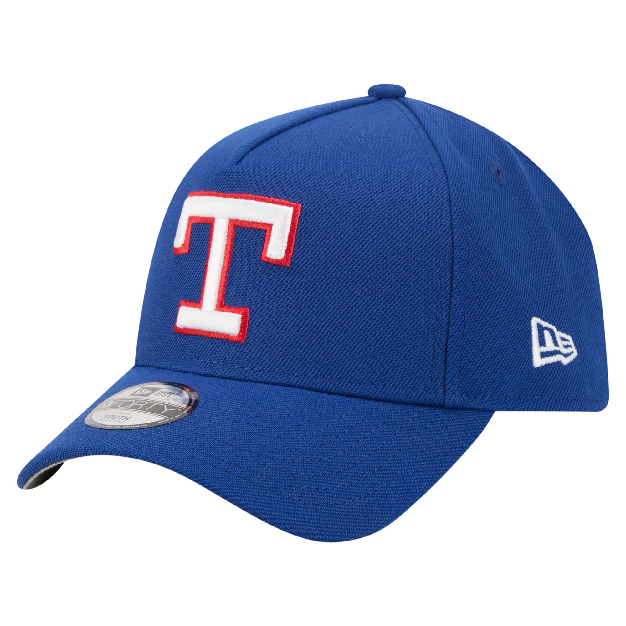 Youth New Era Royal Texas Rangers Cooperstown Logo 9FORTY A-Frame Adjustable Hat