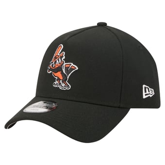 Youth New Era  Black Baltimore Orioles Cooperstown Logo 9FORTY A-Frame Adjustable Hat