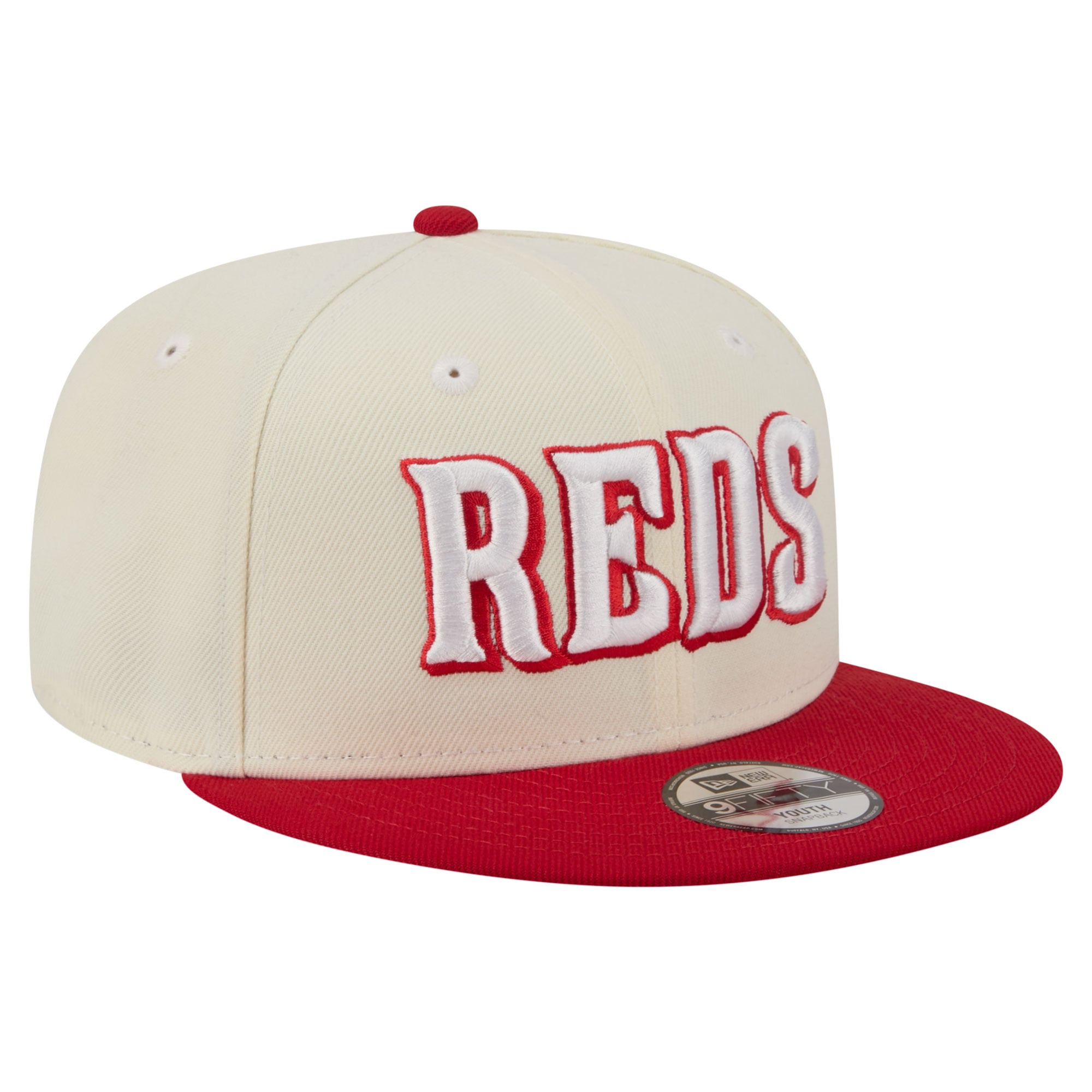 Youth New Era White Cincinnati Reds Two-Tone 9FIFTY Snapback Hat
