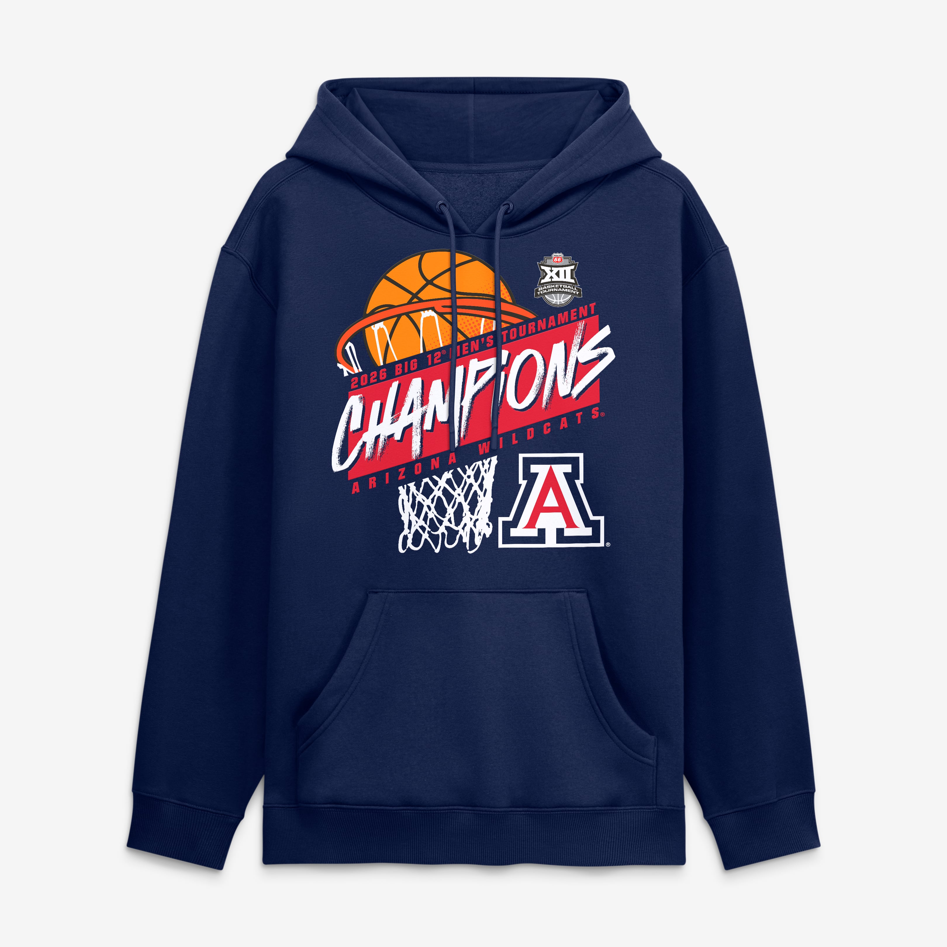 Men's  Navy Arizona Wildcats 2026 Big 12 Men's Basketball Tournament Champions Hoodie