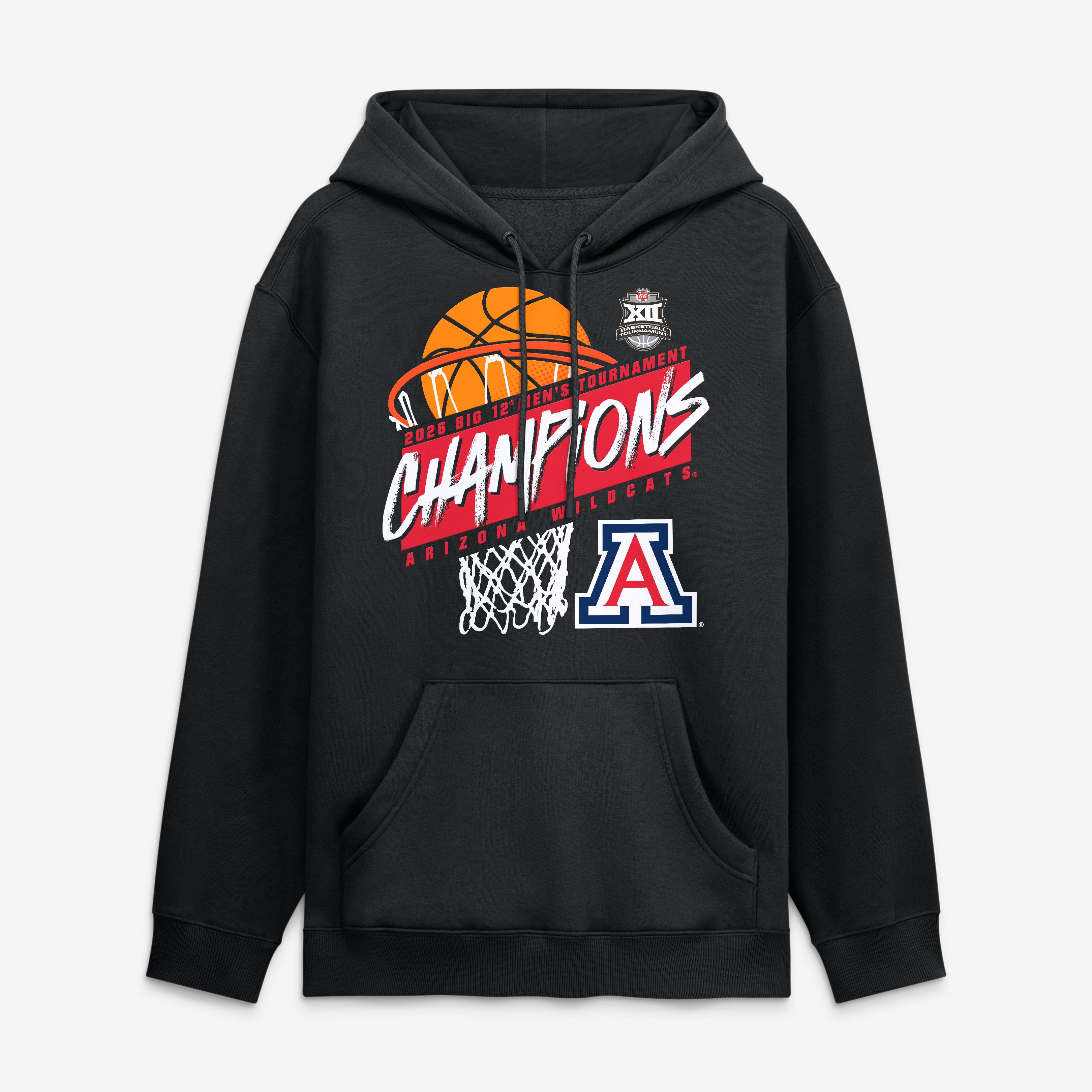 Men's  Black Arizona Wildcats 2026 Big 12 Men's Basketball Tournament Champions Hoodie