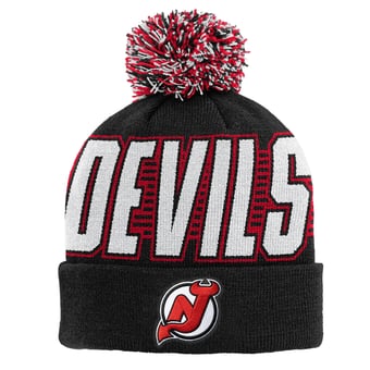 Youth Outerstuff Black New Jersey Devils Cuffed Knit Hat with Pom
