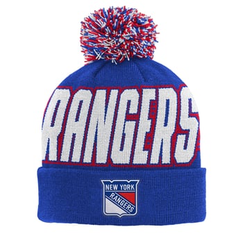 Youth Outerstuff Blue New York Rangers Cuffed Knit Hat with Pom