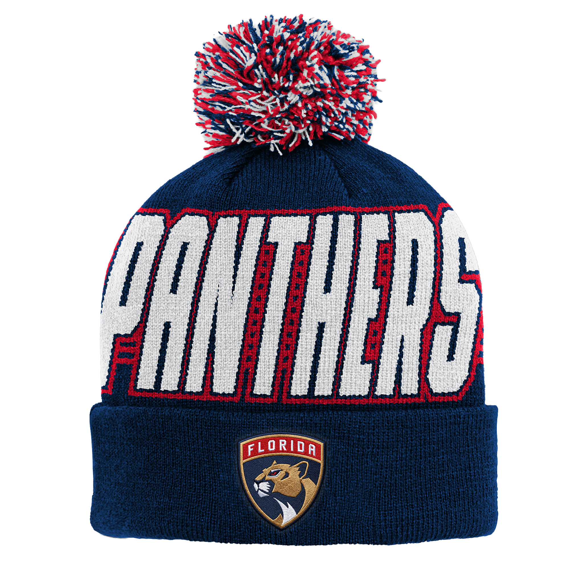 Youth Outerstuff Navy Florida Panthers Cuffed Knit Hat with Pom