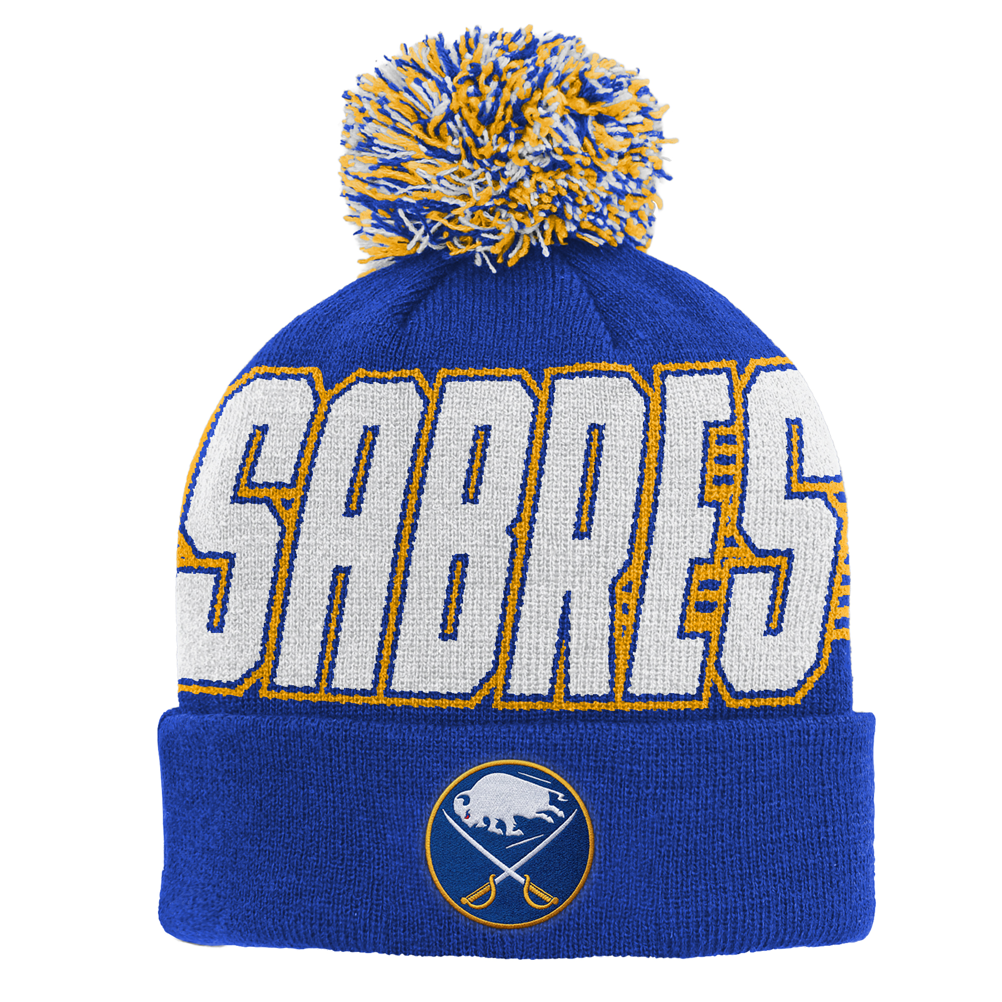Youth Outerstuff Royal Buffalo Sabres Cuffed Knit Hat with Pom