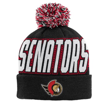 Youth Outerstuff Black Ottawa Senators Cuffed Knit Hat with Pom