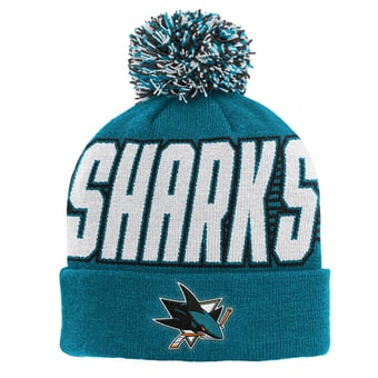 Youth Outerstuff Teal San Jose Sharks Cuffed Knit Hat with Pom