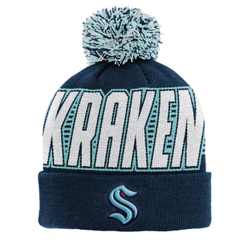 Youth Outerstuff Deep Sea Blue Seattle Kraken Cuffed Knit Hat with Pom