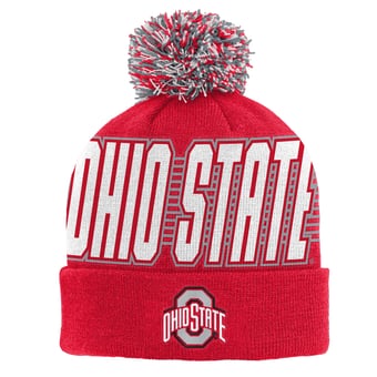 Youth Outerstuff Scarlet Ohio State Buckeyes Cuffed Knit Hat with Pom