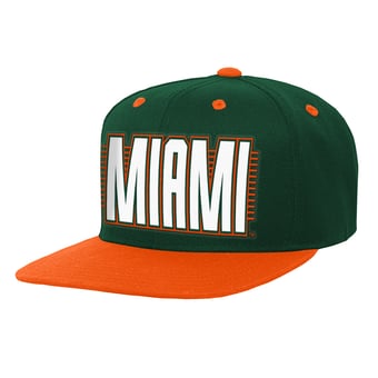 Youth Outerstuff  Green Miami Hurricanes Deadstock Snapback Hat