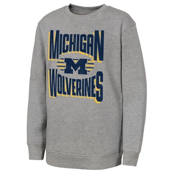 Youth Outerstuff Gray Michigan Wolverines Jet Stream Sweatshirt