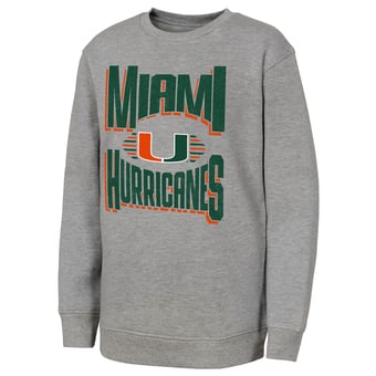 Youth Outerstuff Gray Miami Hurricanes Jet Stream Sweatshirt
