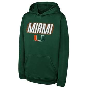 Youth Outerstuff Green Miami Hurricanes Sack Party Performance Hoodie