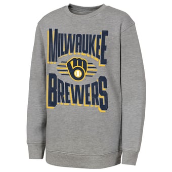 Youth Outerstuff Gray Milwaukee Brewers Jet Stream Sweatshirt
