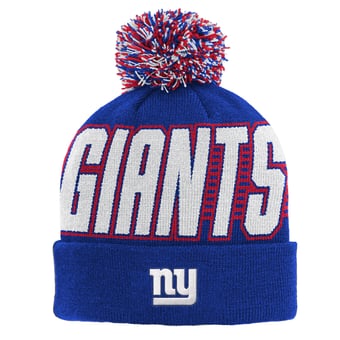 Youth Outerstuff Royal New York Giants Cuffed Knit Hat with Pom
