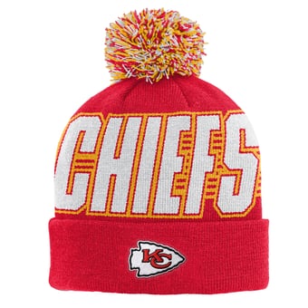 Youth Outerstuff Red Kansas City Chiefs Cuffed Knit Hat with Pom