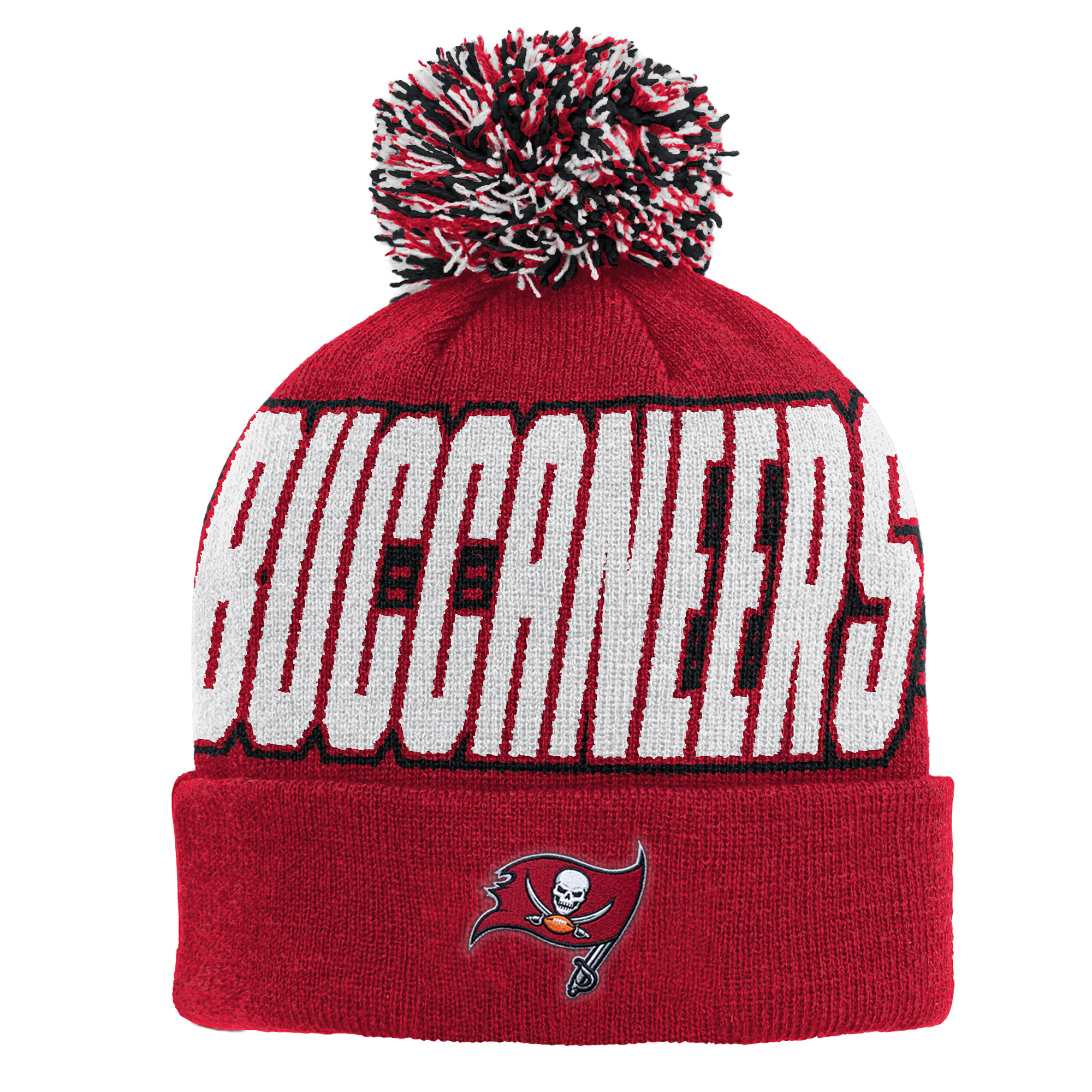 Youth Outerstuff Red Tampa Bay Buccaneers Cuffed Knit Hat with Pom
