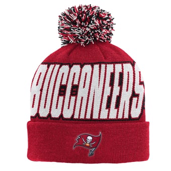 Youth Outerstuff Red Tampa Bay Buccaneers Cuffed Knit Hat with Pom
