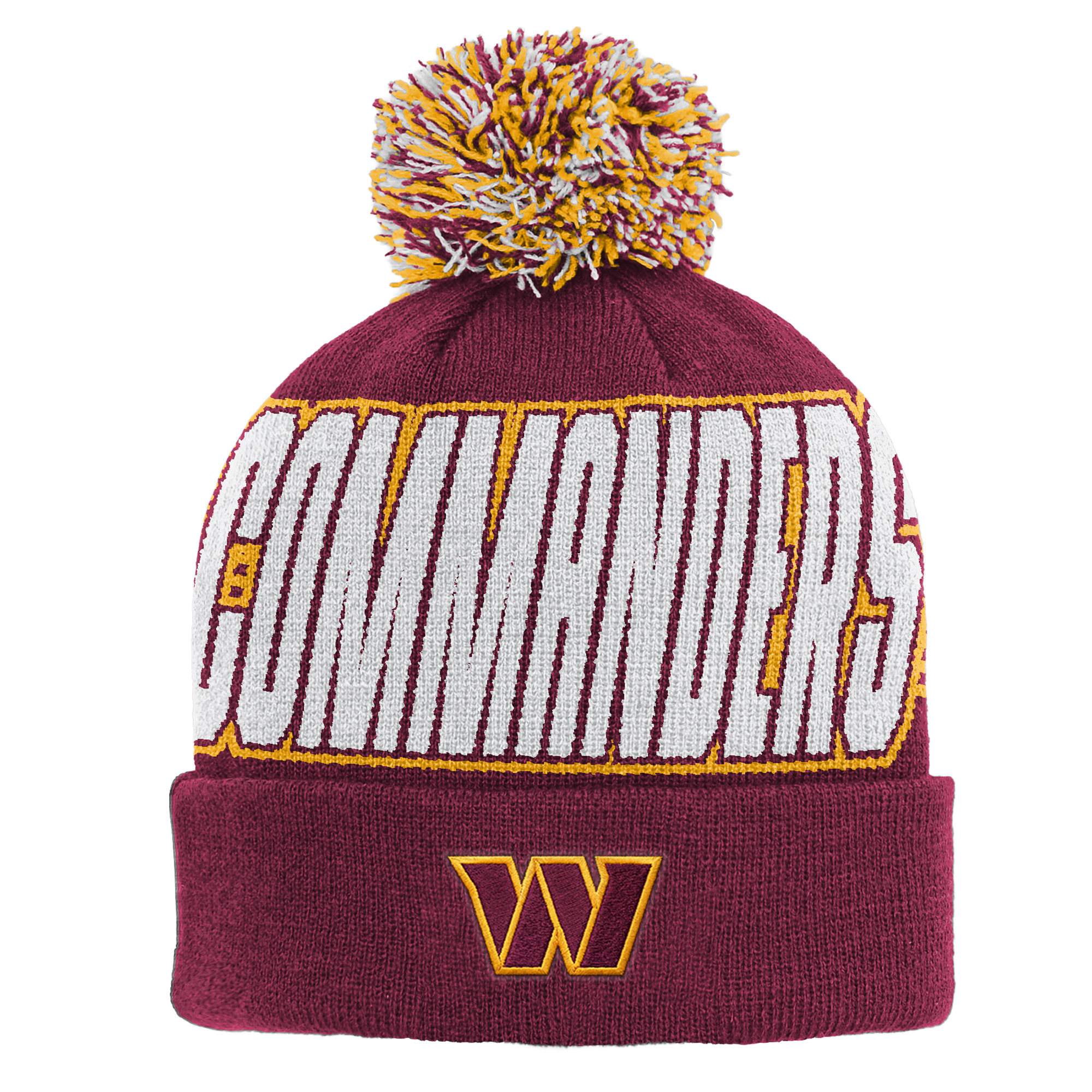 Youth Outerstuff Burgundy Washington Commanders Cuffed Knit Hat with Pom