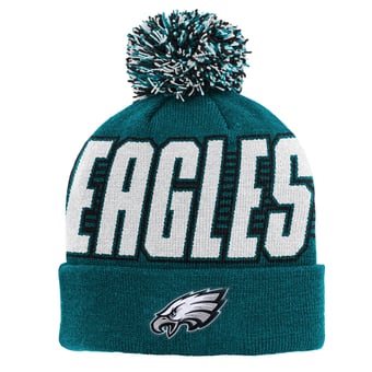 Youth Outerstuff Midnight Green Philadelphia Eagles Cuffed Knit Hat with Pom