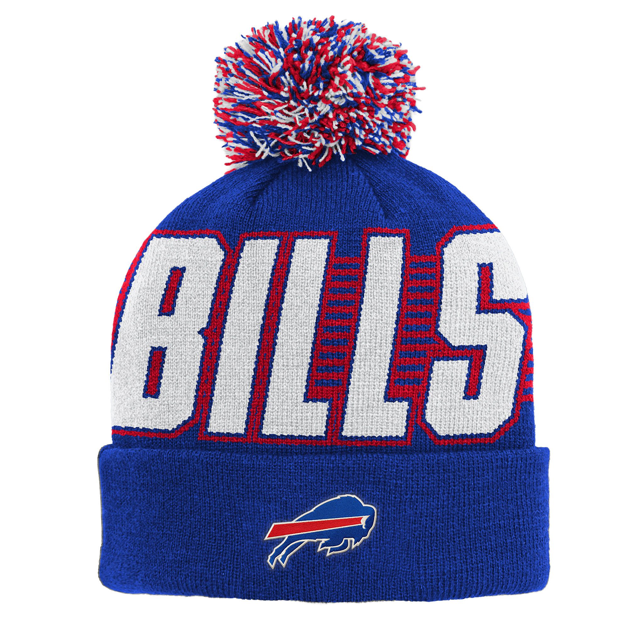 Youth Outerstuff Royal Buffalo Bills Cuffed Knit Hat with Pom