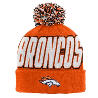Youth Outerstuff Orange Denver Broncos Cuffed Knit Hat with Pom