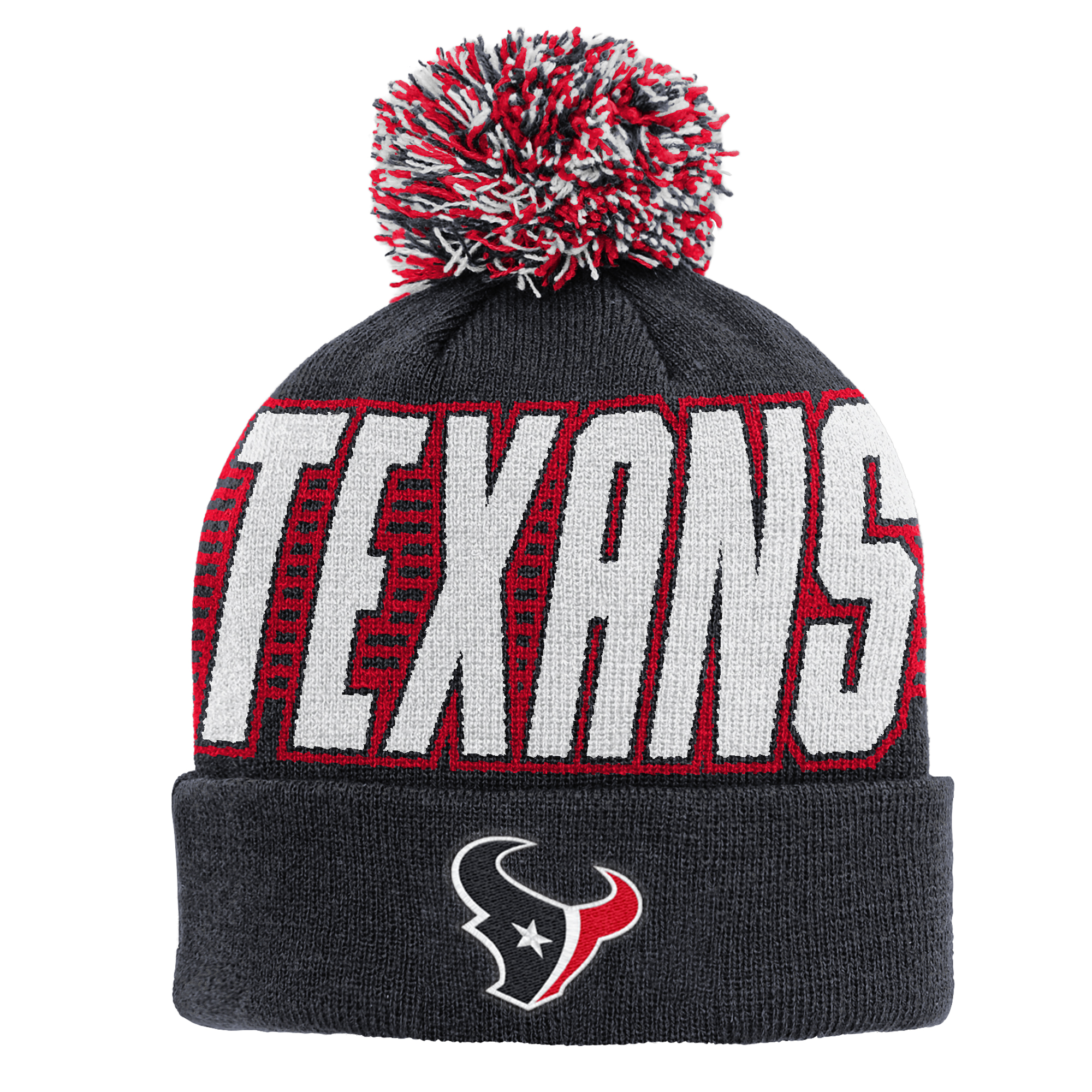 Youth Outerstuff Navy Houston Texans Cuffed Knit Hat with Pom