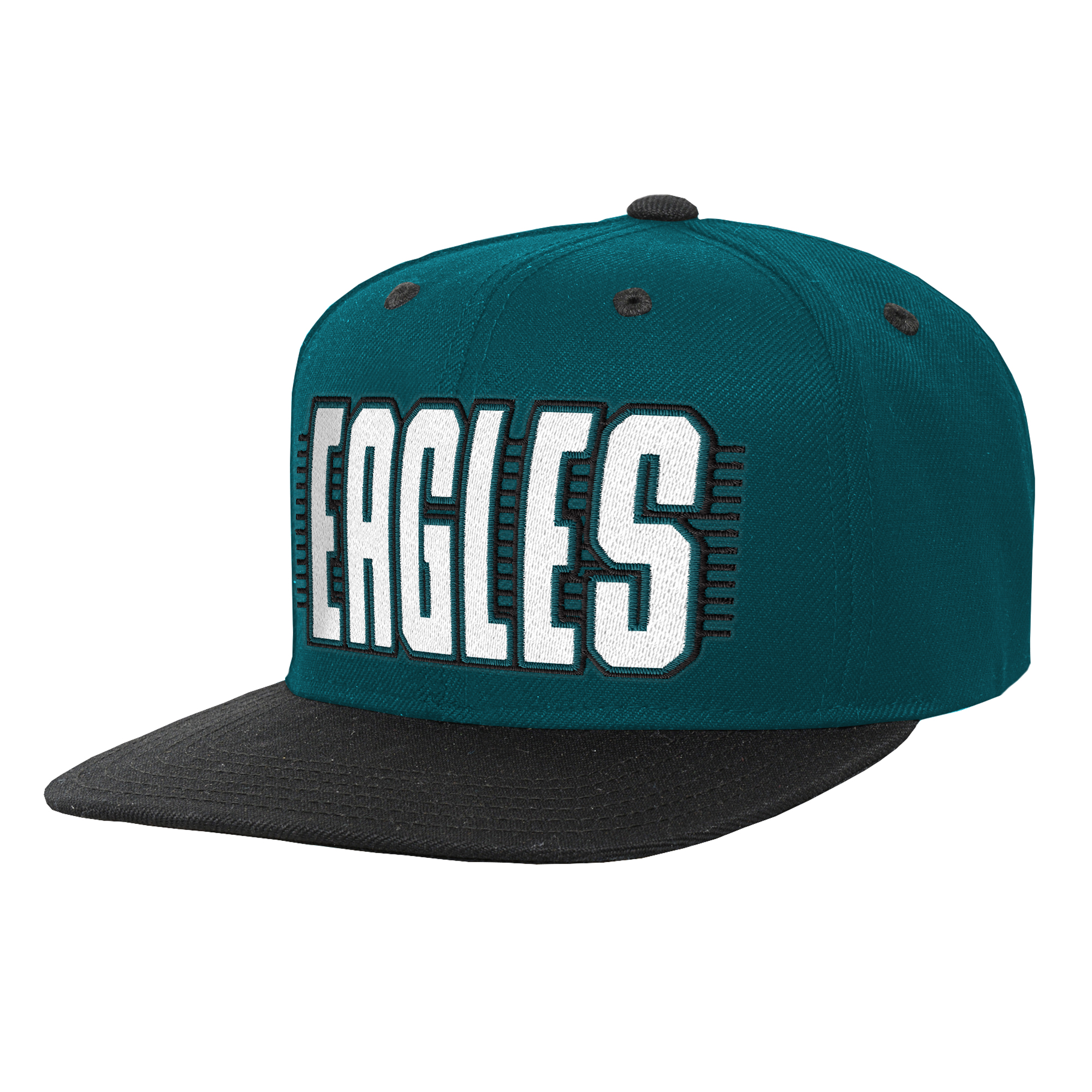 Youth Outerstuff Midnight Green/Black Philadelphia Eagles Snapback Hat