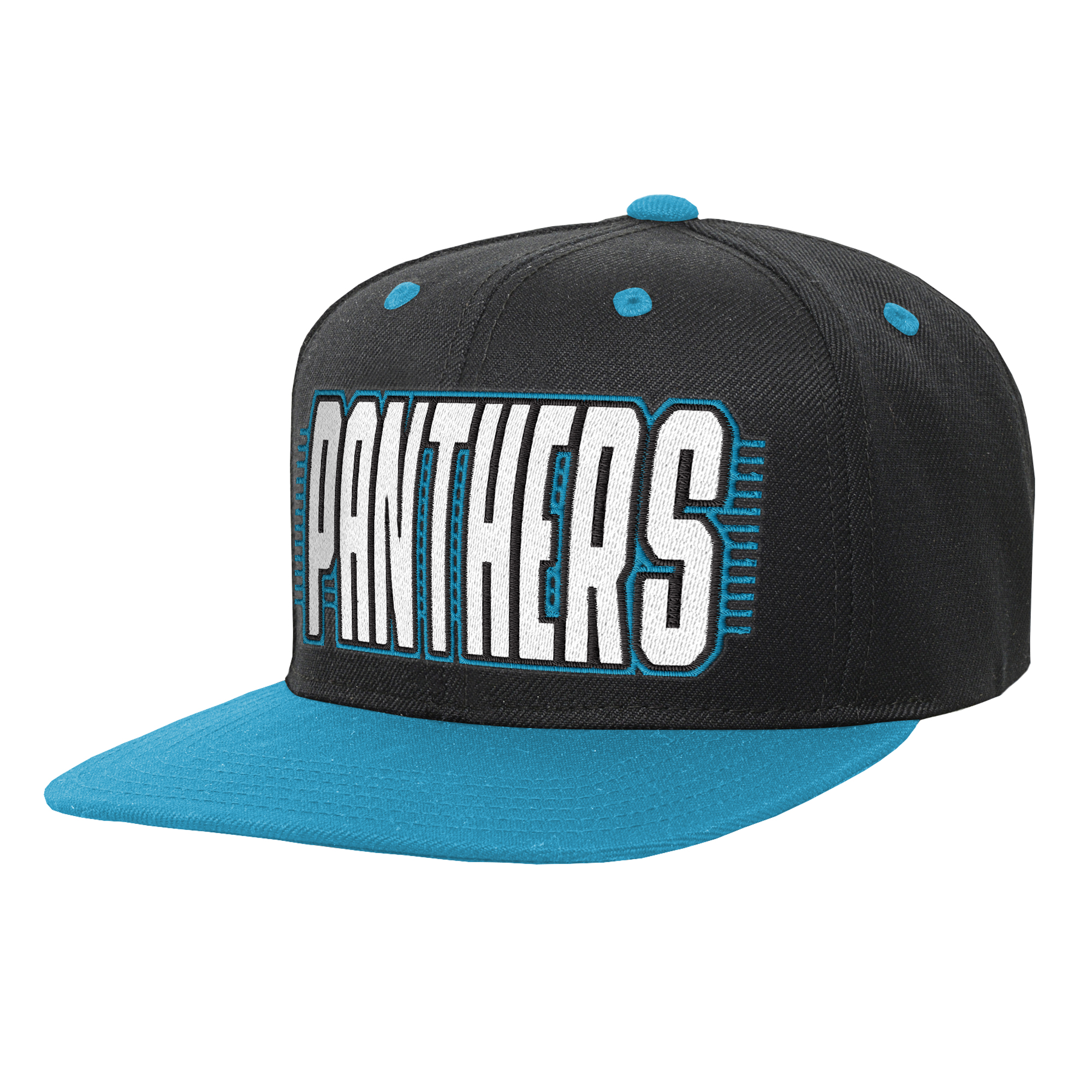 Youth Outerstuff Black/Blue Carolina Panthers Snapback Hat