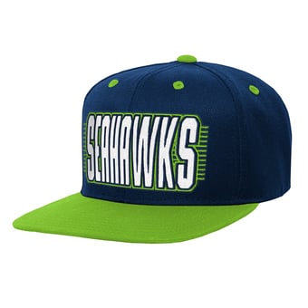 Youth Outerstuff College Navy/Neon Green Seattle Seahawks Snapback Hat
