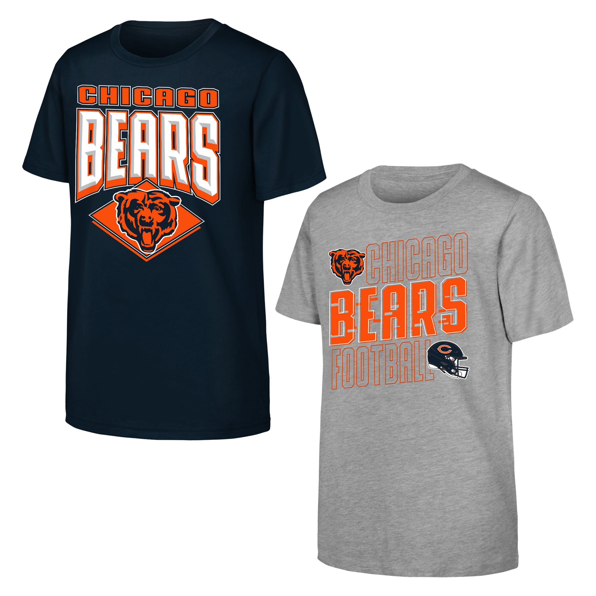 Youth Outerstuff Navy/Gray Chicago Bears Trench Kings 2-Pack T-Shirt Set
