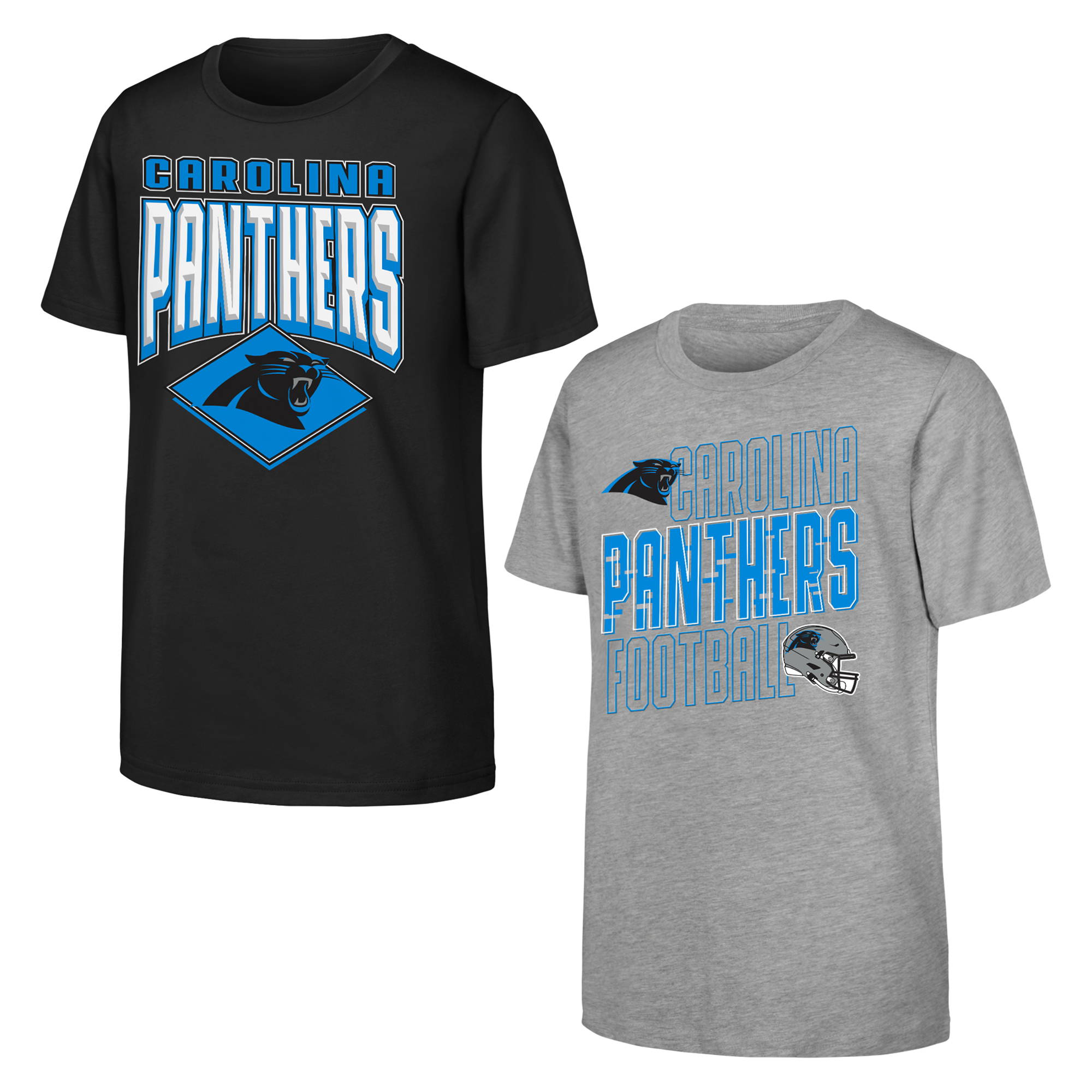 Youth Outerstuff Black/Gray Carolina Panthers Trench Kings 2-Pack T-Shirt Set