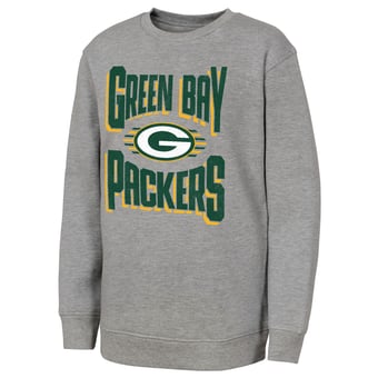 Youth Outerstuff Gray Green Bay Packers Jet Stream Sweatshirt