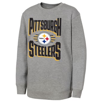 Youth Outerstuff Gray Pittsburgh Steelers Jet Stream Sweatshirt