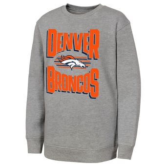 Youth Outerstuff Gray Denver Broncos Jet Stream Sweatshirt