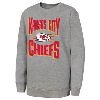 Youth Outerstuff Gray Kansas City Chiefs Jet Stream Sweatshirt