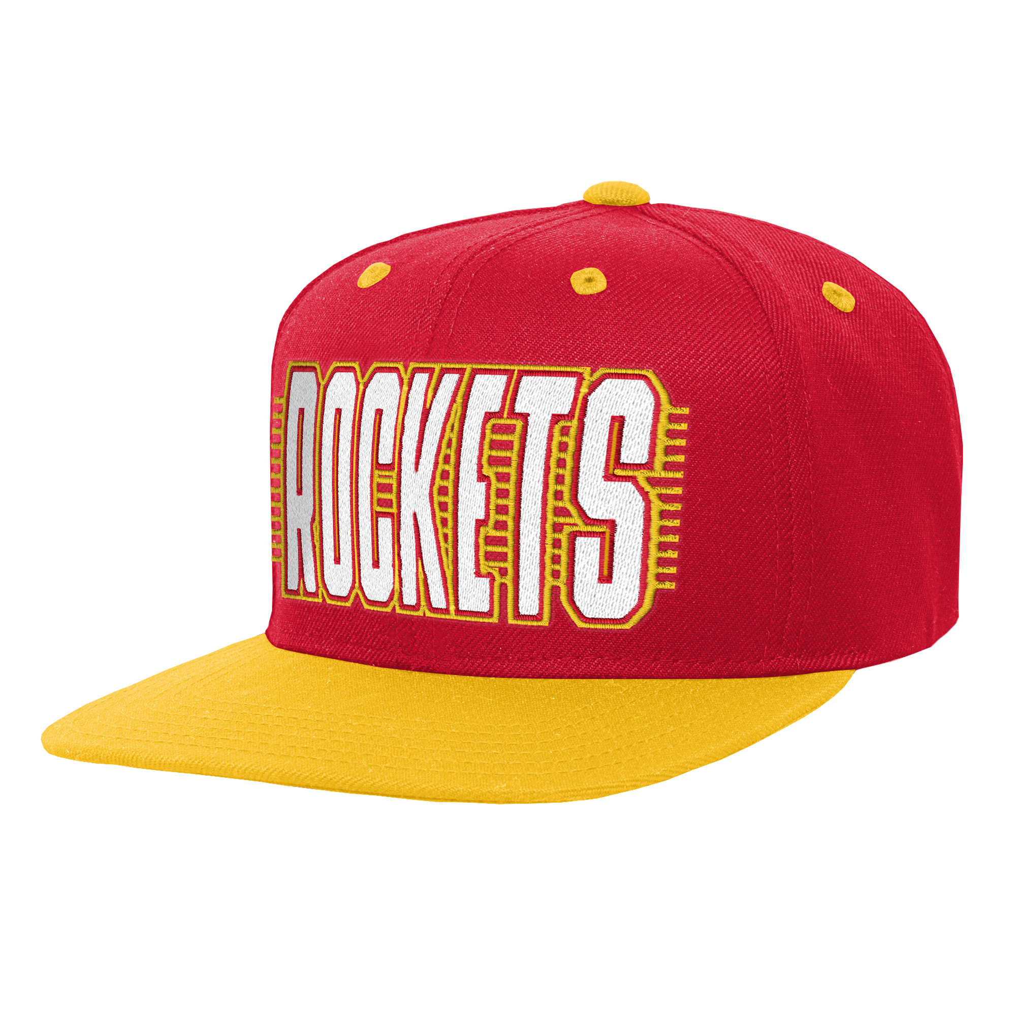 Youth Outerstuff Red/Gold Houston Rockets Snapback Hat