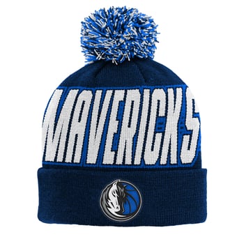 Youth Outerstuff Blue Dallas Mavericks Cuffed Knit Hat with Pom