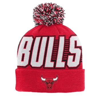 Youth Outerstuff Red Chicago Bulls Cuffed Knit Hat with Pom